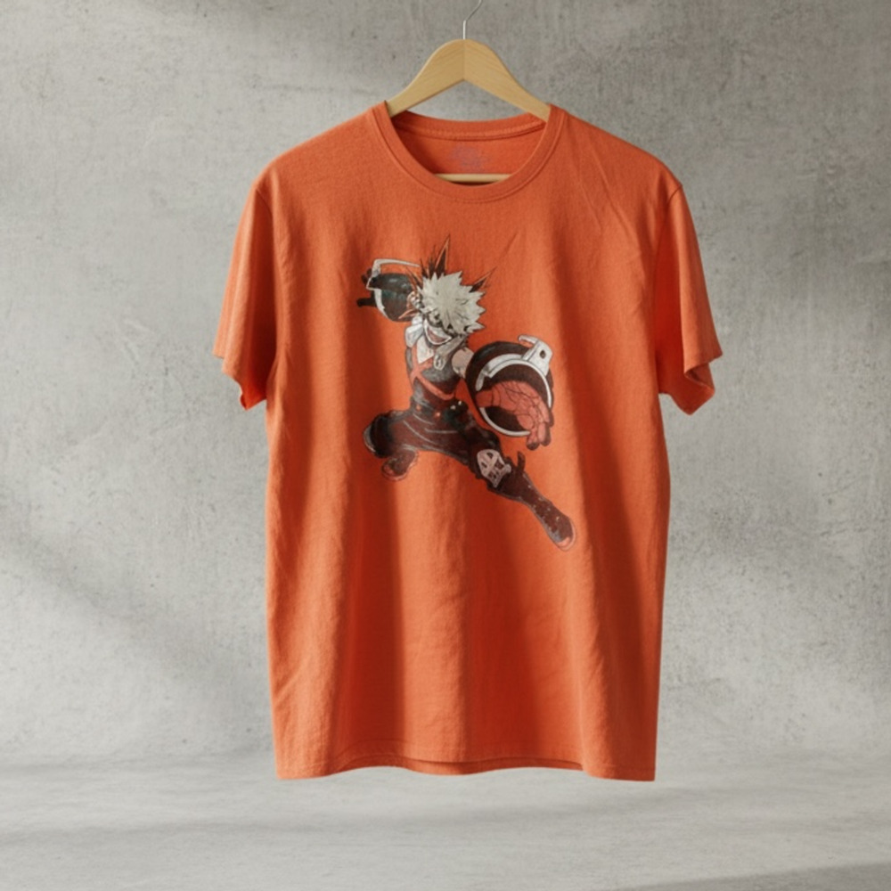 My Hero Academia Katsuki Bakugo Anime Graphic Orange T-Shirt